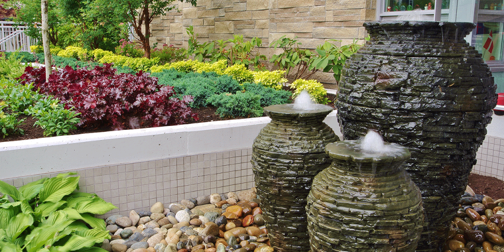 Small Water Feature - Stacked Urns